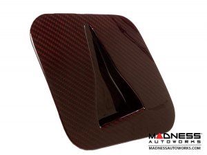 FIAT 500 Hood Scoop - ABARTH NACA Air Intake - Carbon Fiber - Red Candy Finish